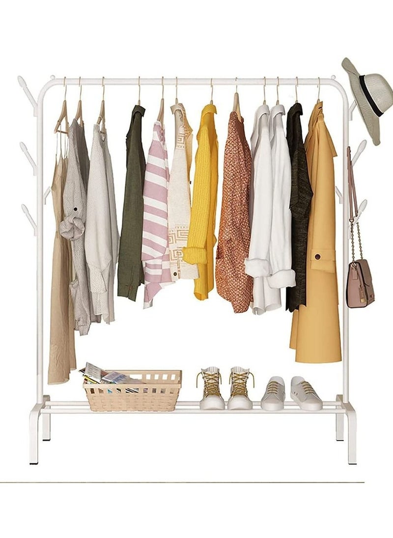 DubaiGallery - Clothes Rack, Clothing Garment Rack Metal Double Rail Hanging Clothes Storage Shelf for Boxes Shoes Boots Commercial Grade Multi-Purpose Entryway Shelving Unit for Home Office Bedroom - Image 1