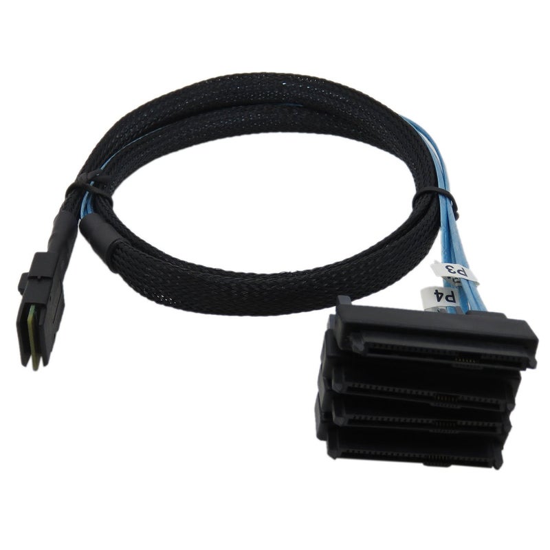 CableDeconn Mini SAS 36 SFF-8087 to (4) SFF-8482 Connectors with SATA Power 1m - Image 3