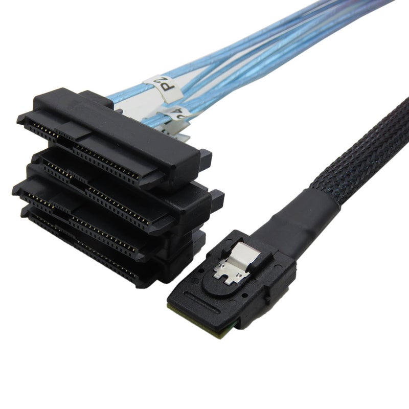 CableDeconn Mini SAS 36 SFF-8087 to (4) SFF-8482 Connectors with SATA Power 1m - Image 2
