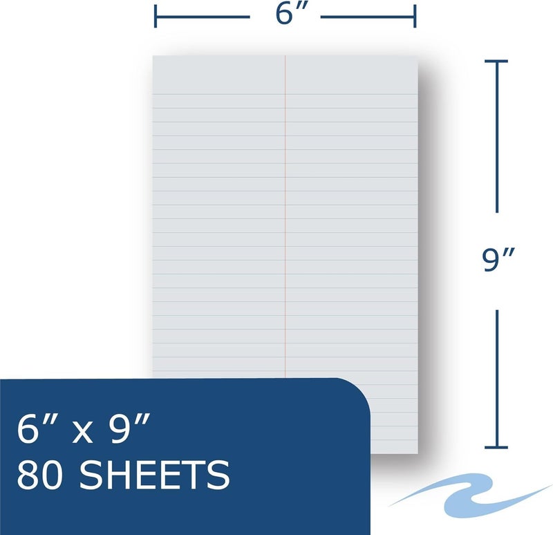 Roaring Spring Enviroshades Colored Steno Books, 4 Pack of Memo Pads, Assorted Colors, Recycled Paper, 6" x 9", 80 Sheets, Gregg Ruled, Perforated, Wirebound, Heavy Chipboard Back - Image 2