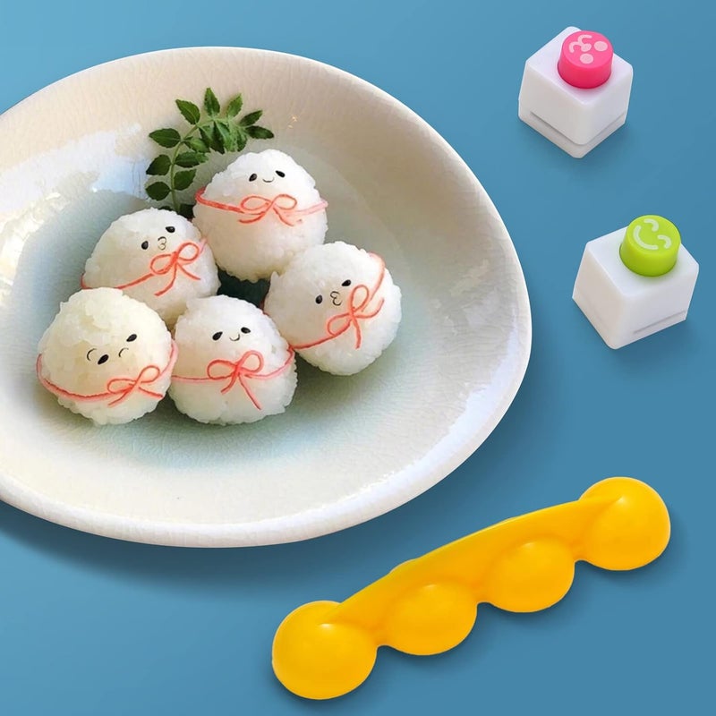 SurpriseSeptember -spherical rice ball mold diy bento sushi tool set with rice spoon 2 smiley face seaweed laver kitchen embossing mold - Image 5