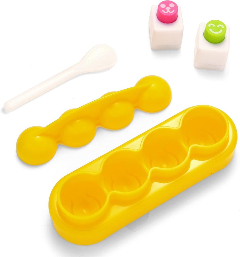 SurpriseSeptember -spherical rice ball mold diy bento sushi tool set with rice spoon 2 smiley face seaweed laver kitchen embossing mold - Image 1