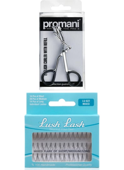 Lush Lash Single False Eyelashes/Promani Eyelash Curler 