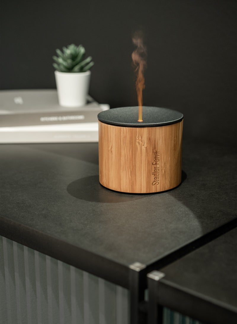 Stadler Swiss Design Aroma Diffuser Nora with Bamboo Housing and Aluminum Lid for Indoor and Outdoor Use Emits Essential Oils and Enchanting with Flame Effect Wireless up to 7 Hours Battery with 2 Years Warranty and Local Support  - Image 3