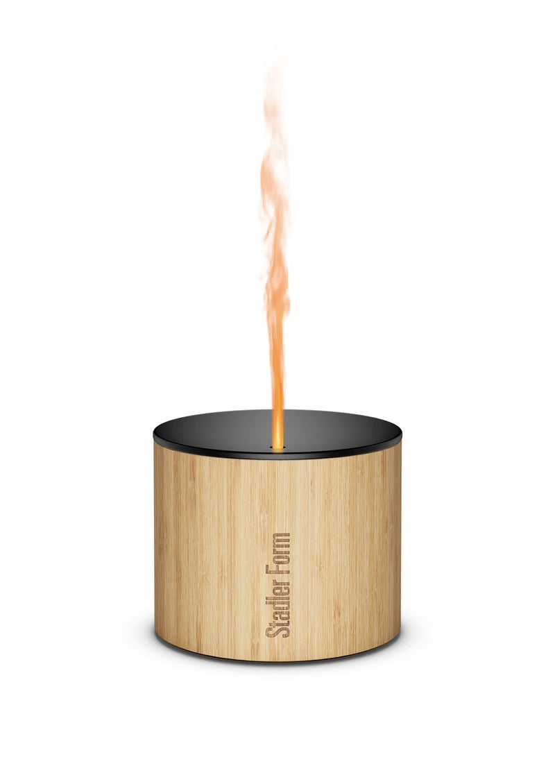 StadlerForm Swiss Design Aroma Diffuser Nora with Bamboo Housing and Aluminum Lid for Indoor and Outdoor Use Emits Essential Oils and Enchanting with Flame Effect Wireless up to 7 Hours Battery with 2 Years Warranty and Local Support - Image 1