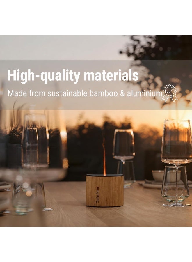 StadlerForm Swiss Design Aroma Diffuser Nora with Bamboo Housing and Aluminum Lid for Indoor and Outdoor Use Emits Essential Oils and Enchanting with Flame Effect Wireless up to 7 Hours Battery with 2 Years Warranty and Local Support - Image 2