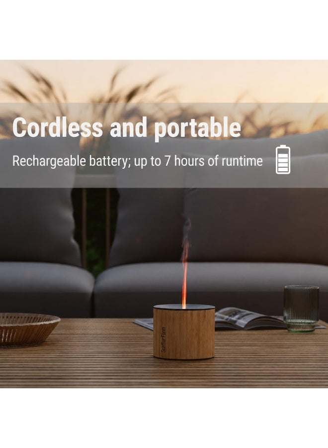 StadlerForm Swiss Design Aroma Diffuser Nora with Bamboo Housing and Aluminum Lid for Indoor and Outdoor Use Emits Essential Oils and Enchanting with Flame Effect Wireless up to 7 Hours Battery with 2 Years Warranty and Local Support - Image 3