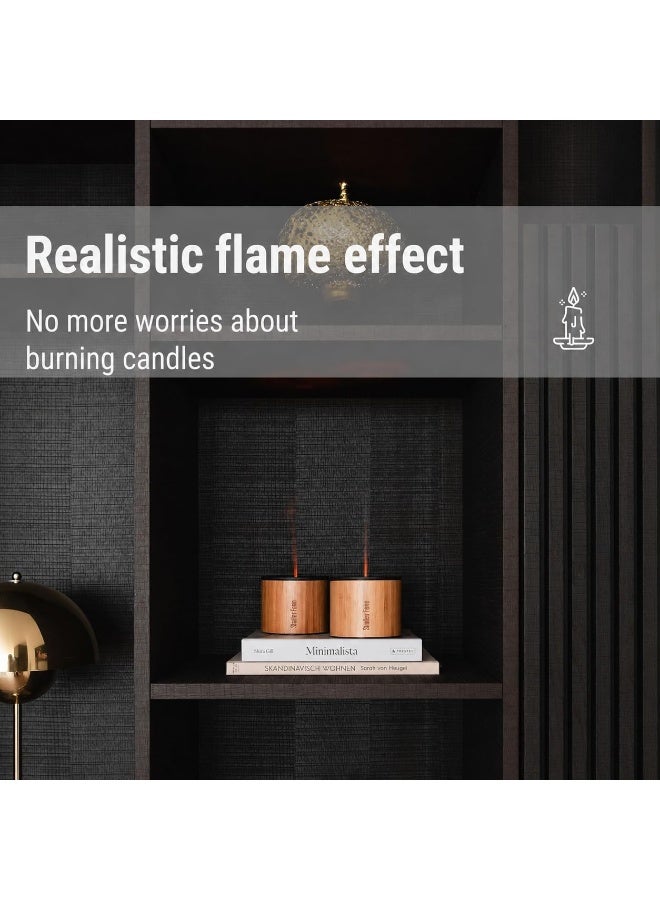StadlerForm Swiss Design Aroma Diffuser Nora with Bamboo Housing and Aluminum Lid for Indoor and Outdoor Use Emits Essential Oils and Enchanting with Flame Effect Wireless up to 7 Hours Battery with 2 Years Warranty and Local Support - Image 4