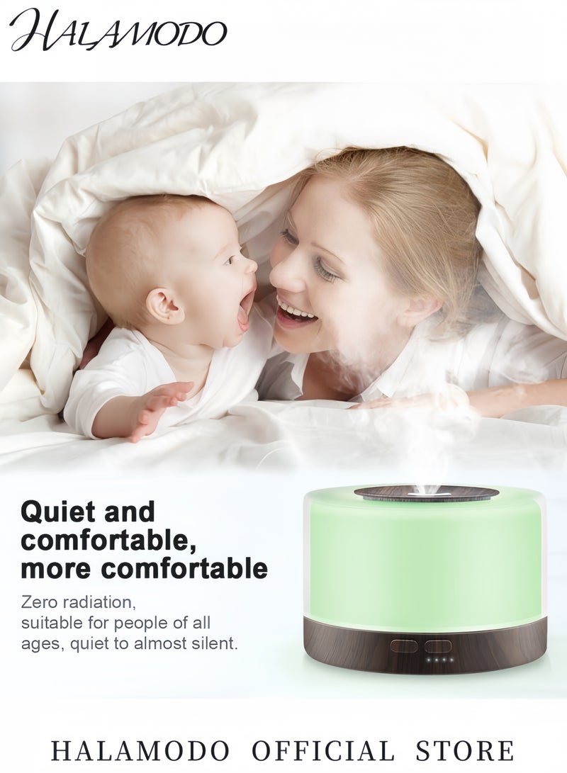 هالامودو موزع زيوت عطرية، للعلاج العطري، مع جهاز تحكم عن بُعد، متعدد الألوان، ٥٠٠ مل - Image 4