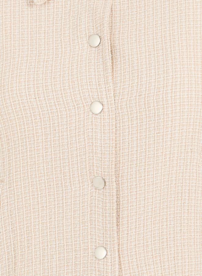 Styli Tweed Collared Jacket with Buttons - Image 3