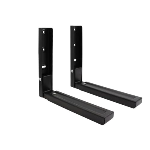 Komost 2-Pack Universal Microwave Shelf Wall Mount, Foldable Arm Adjustable Extensible Wall Hanging Microwave Brackets Oven Stand Shelf Rack - Image 1