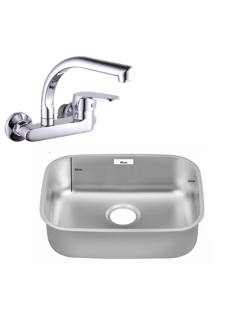 Kitchen mixer and kitchen sink, including drain, 35 by 45 cm, thickness 0.05 mm - Image 2