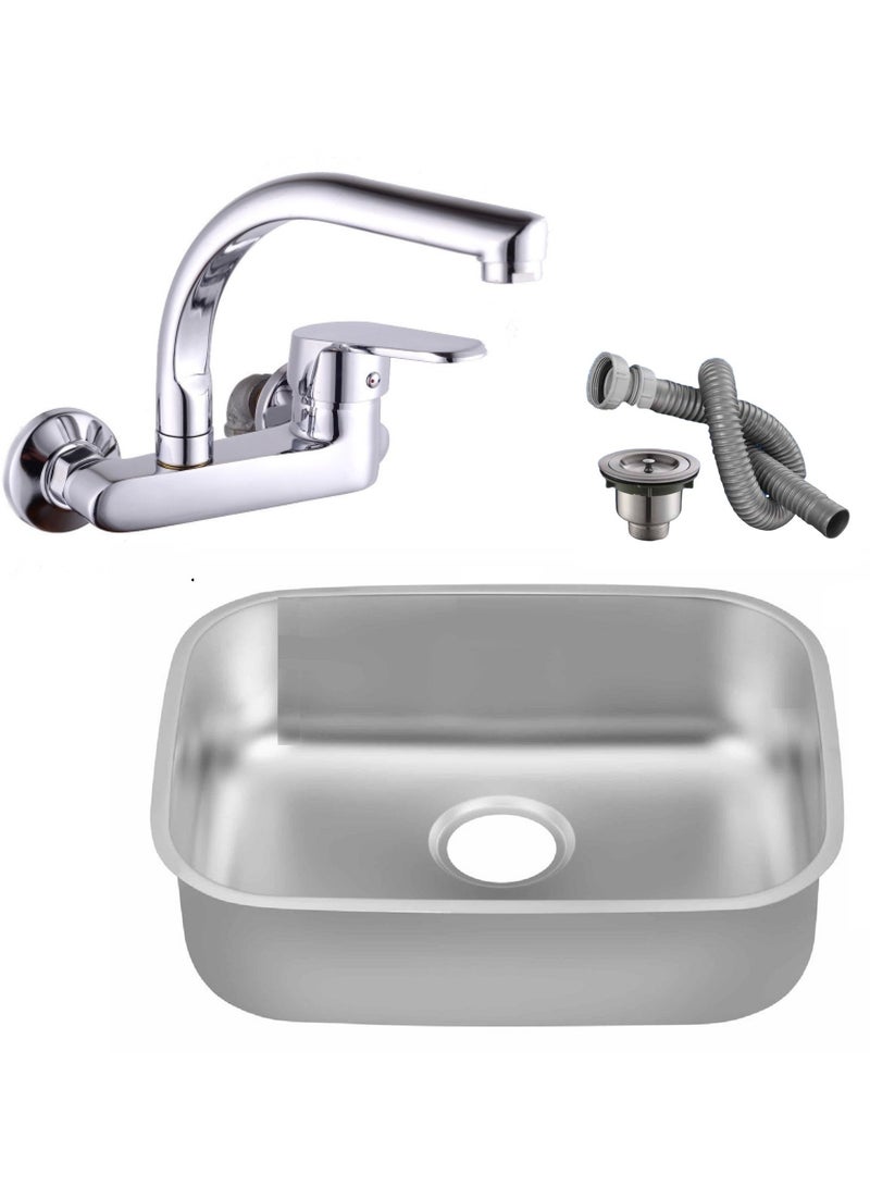 Kitchen mixer and kitchen sink, including drain, 35 by 45 cm, thickness 0.05 mm - Image 1