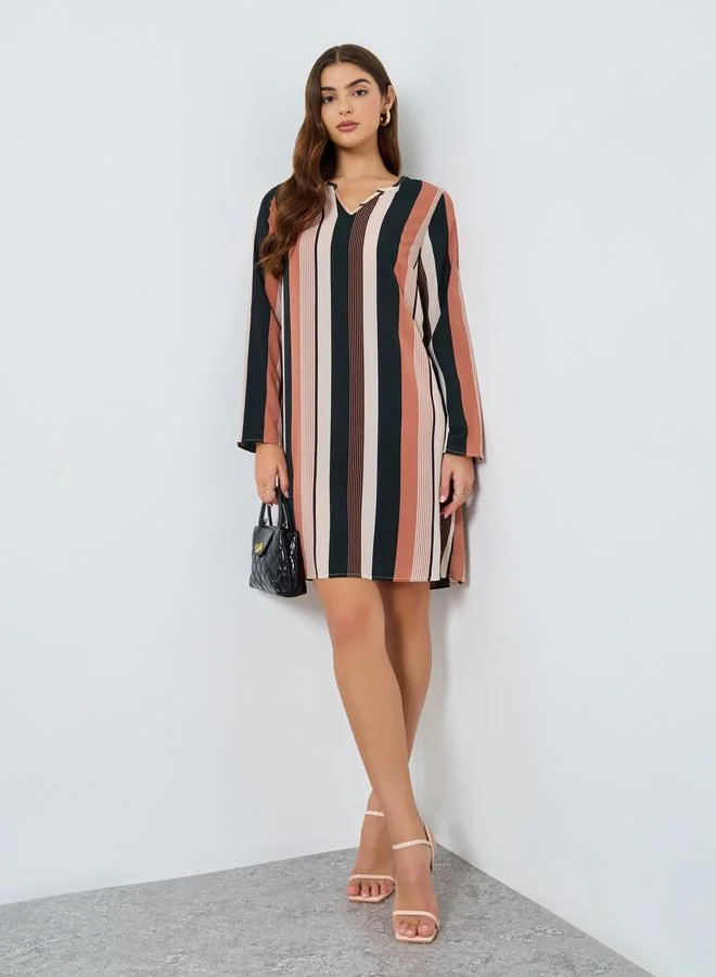 Take Two Thick striped Long Sleeve Mini Dress