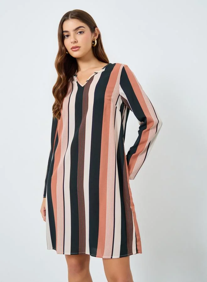 Take Two Thick striped Long Sleeve Mini Dress