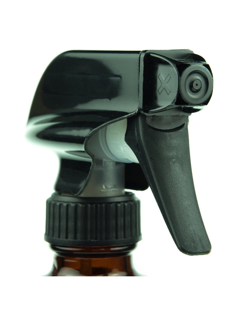 QUESERA Empty Amber Glass Spray Bottle Large 16 oz Refillable Container is Great for Essential Oils Homemade Cleaning Products Aromatherapy Durable Black Trigger Sprayer  Mist and Stream Setting  - Image 4