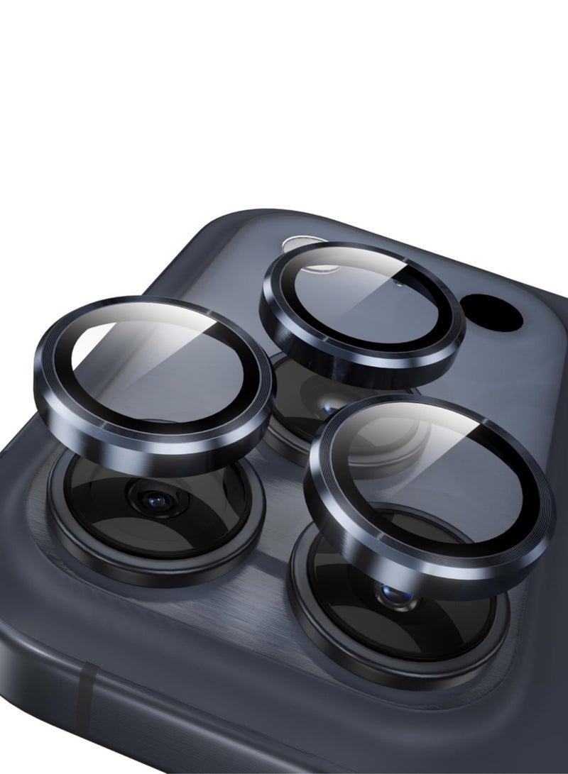 اووكاي واقيات عدسة الكاميرا لهاتف iPhone 17 Pro Max/17 Pro، واقيات فردية متينة عالية الدقة، مقاومة للخدش، غطاء واقي شاشة كاميرا من الزجاج المقوى الرقيق (أزرق محيطي، 17 Pro Max/17 Pro) - Image 1