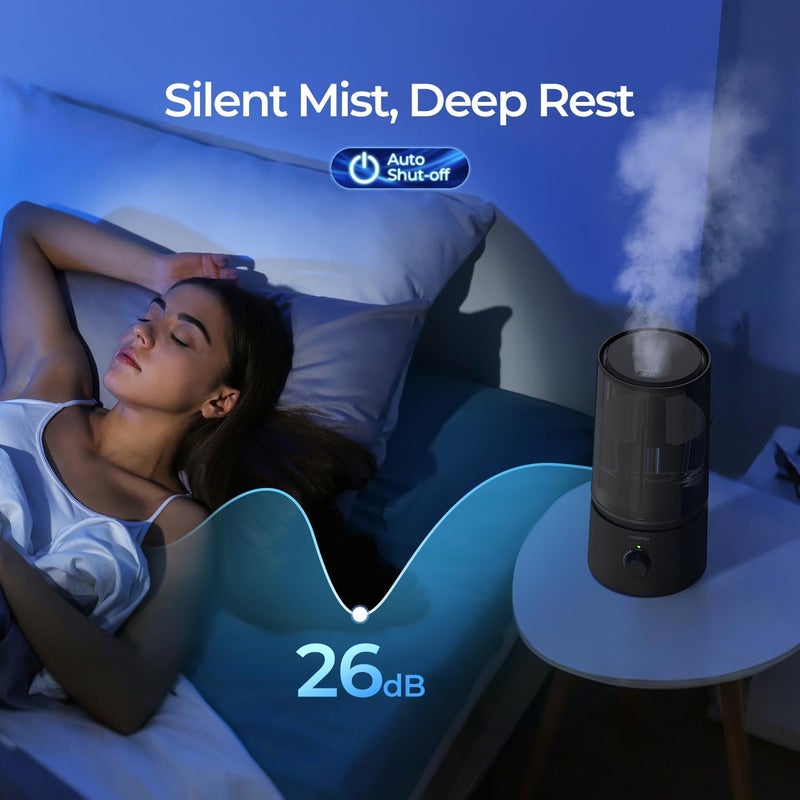 raydrop Humidifiers for Bedroom, Cool Mist Humidifiers for Babies, 1.70L Quiet Ultrasonic Humidifier, Space-Saving, Filterless, Auto Shut Off - (0.45 Gallon, US 110V) - Image 5