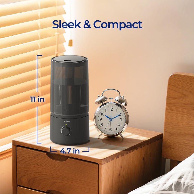raydrop Humidifiers for Bedroom, Cool Mist Humidifiers for Babies, 1.70L Quiet Ultrasonic Humidifier, Space-Saving, Filterless, Auto Shut Off - (0.45 Gallon, US 110V) - Image 3
