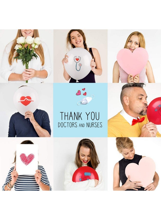 Skylety 40 Pieces Nurse Balloons 12 Inch Red and White Nursing Latex Balloons Party Decoration Supplies CNA Week Graduation Decoration - Image 4