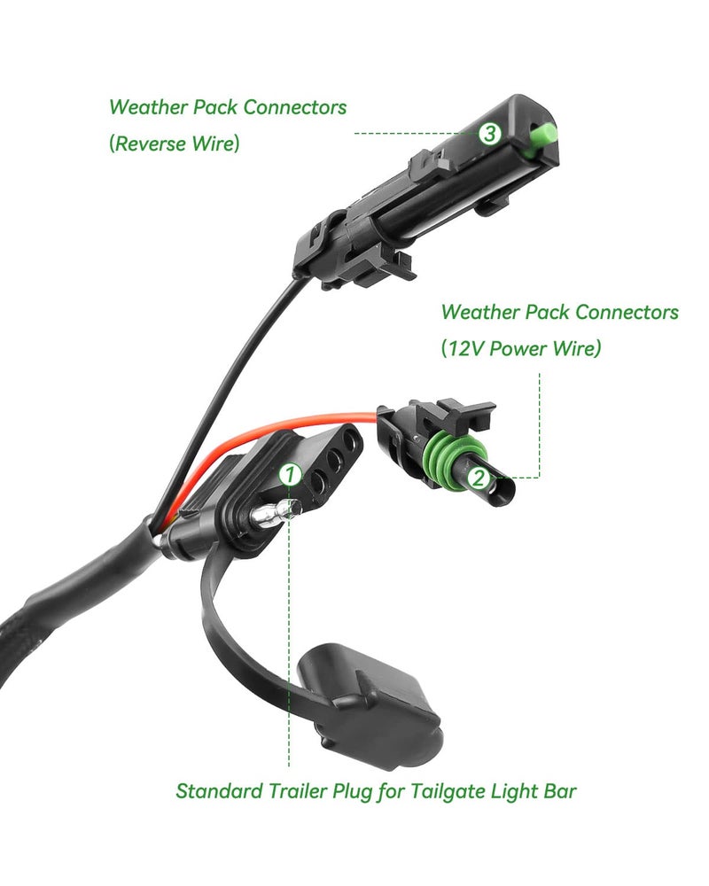 TIKSCIENCE Uscar 7 دبوس إلى 4 دبوس سلك مقطورة مع سلك عكسي 12 فولت لتركيب شريط ضوء LED في مؤخرة السيارة مناسب لشاحنة USCAR 7 طريقة موصل سلك سريع الاتصال - Image 3