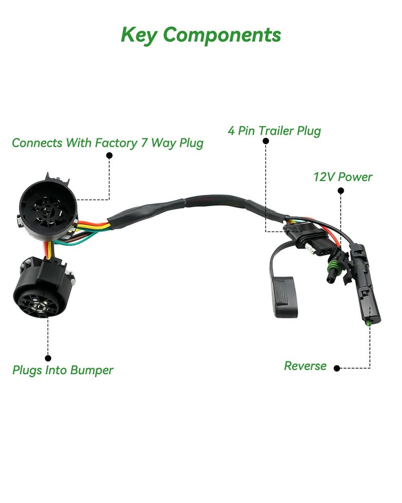 TIKSCIENCE Uscar 7 دبوس إلى 4 دبوس سلك مقطورة مع سلك عكسي 12 فولت لتركيب شريط ضوء LED في مؤخرة السيارة مناسب لشاحنة USCAR 7 طريقة موصل سلك سريع الاتصال - Image 2