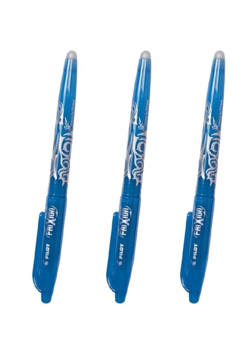 PILOT 3-Piece Ball Frixion Erasable Pen Blue Color  - Image 1