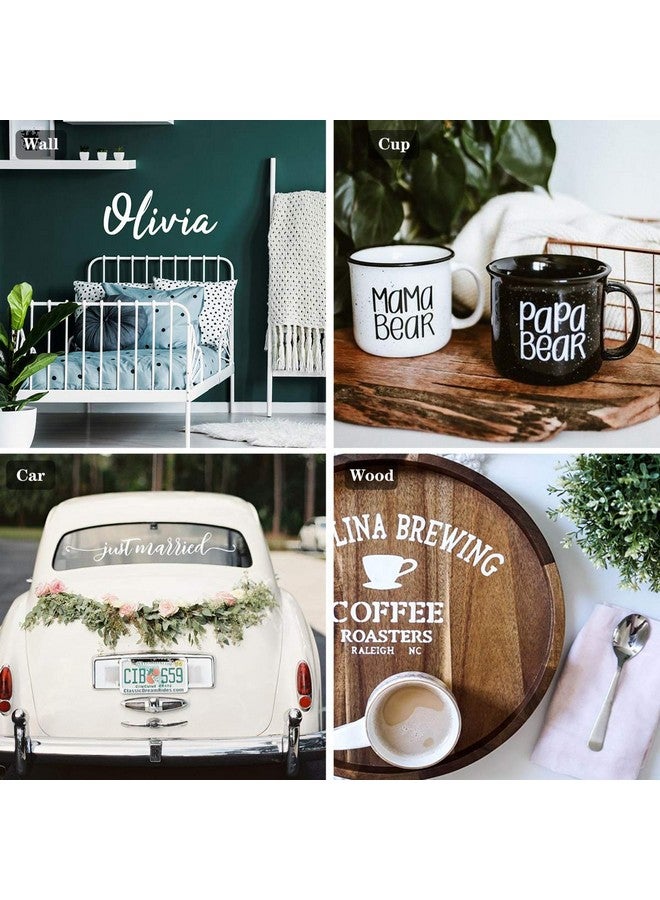 HTVRONT White Permanent Vinyl White Adhesive Vinyl For Cricut 12" X 40 Ft White Vinyl Roll For Cricut Silhouette Cameo Cutters Signs Scrapbooking Craft Die Cutters - Image 2