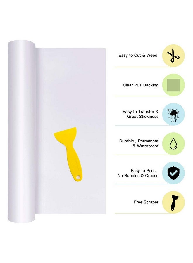 HTVRONT White Permanent Vinyl White Adhesive Vinyl For Cricut 12" X 40 Ft White Vinyl Roll For Cricut Silhouette Cameo Cutters Signs Scrapbooking Craft Die Cutters - Image 3
