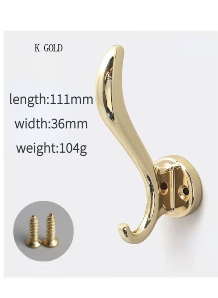 2 pack Large Golden Wall Hooks For Hanging Heavy Duty, Coat Hooks For Wall, Coat Hanger Hooks Wall Mounted, Wall Mounted Bag Hooks - Image 2