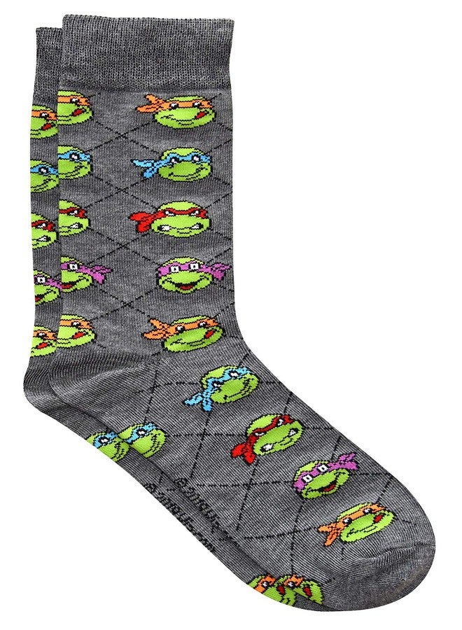 Hyp Teenage Mutant Ninja Turtles TMNT Argyle Men's Crew Socks 2 Pair Pack - Image 3
