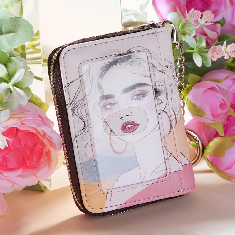 FurArt Zipper Wallet Women, RFID Blocking Credit Card Wallet, Business Card Holder, Compact Size KeyChain Wallet - Image 4