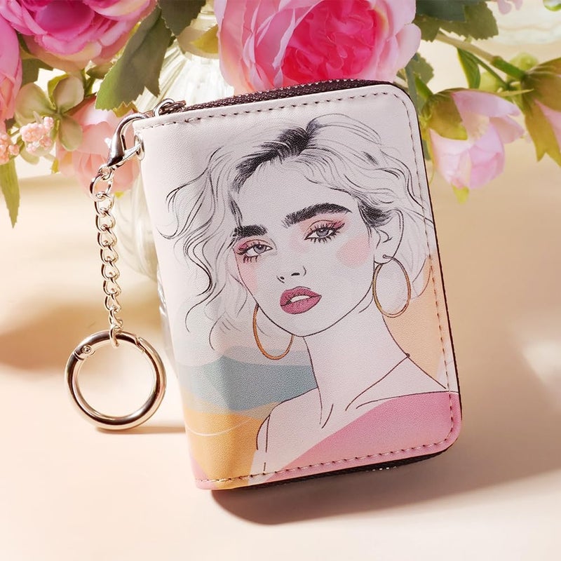 FurArt Zipper Wallet Women, RFID Blocking Credit Card Wallet, Business Card Holder, Compact Size KeyChain Wallet - Image 2