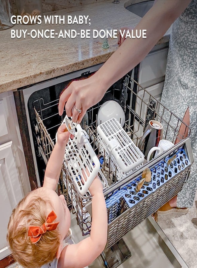 Prince Lionheart Made in USA High Capacity 3-in-1 Dishwasher and Spill Proof Vave Cleaner Basket for Toddlers & Infants Bottle Parts & Accessories | Fits all Dishwashers | 100% Recycled Plastic,White - Image 2