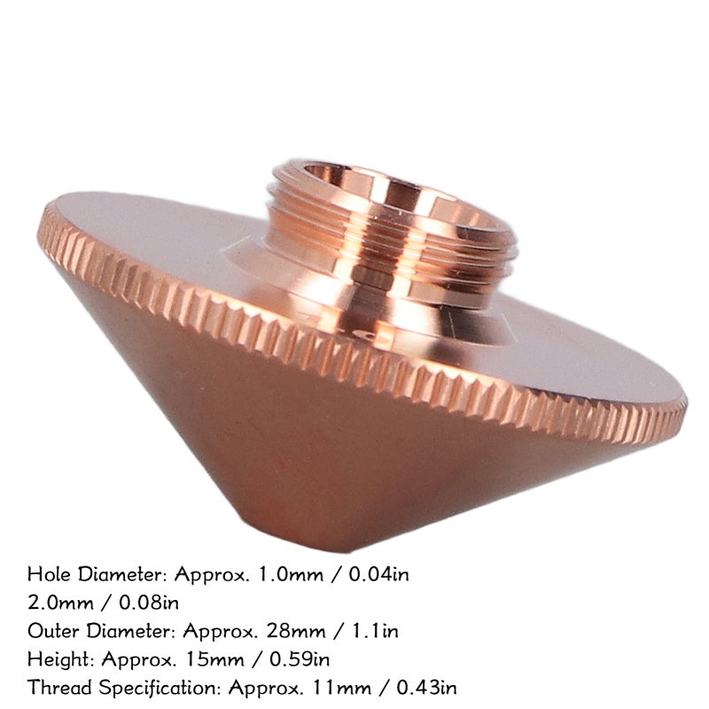 Metal Fiber Laser Cutting Nozzle: 28mm Outer Diameter 15mm Height, High Temperature Quenching Enhanced Hardness - Selected Copper Material With Superior Thermal Conductivity Corrosion Resistance, Wear - Image 5