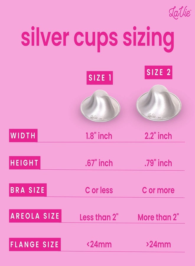 LaVie Silver Nursing Cups, Soothing Protection for Nursing Nipples of Newborns, Calming Relief for Breastfeeding Moms, 925 Silver Nipple Covers All Natural (Size 1) - Image 3