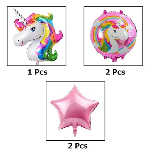 BRIJBAZAAR Unicorn Theme Fourth 4th Birthday Decoration Items For Girls Party Decoration Kit Balloon Combo Pack Of 85 Pcs Pink - Image 3