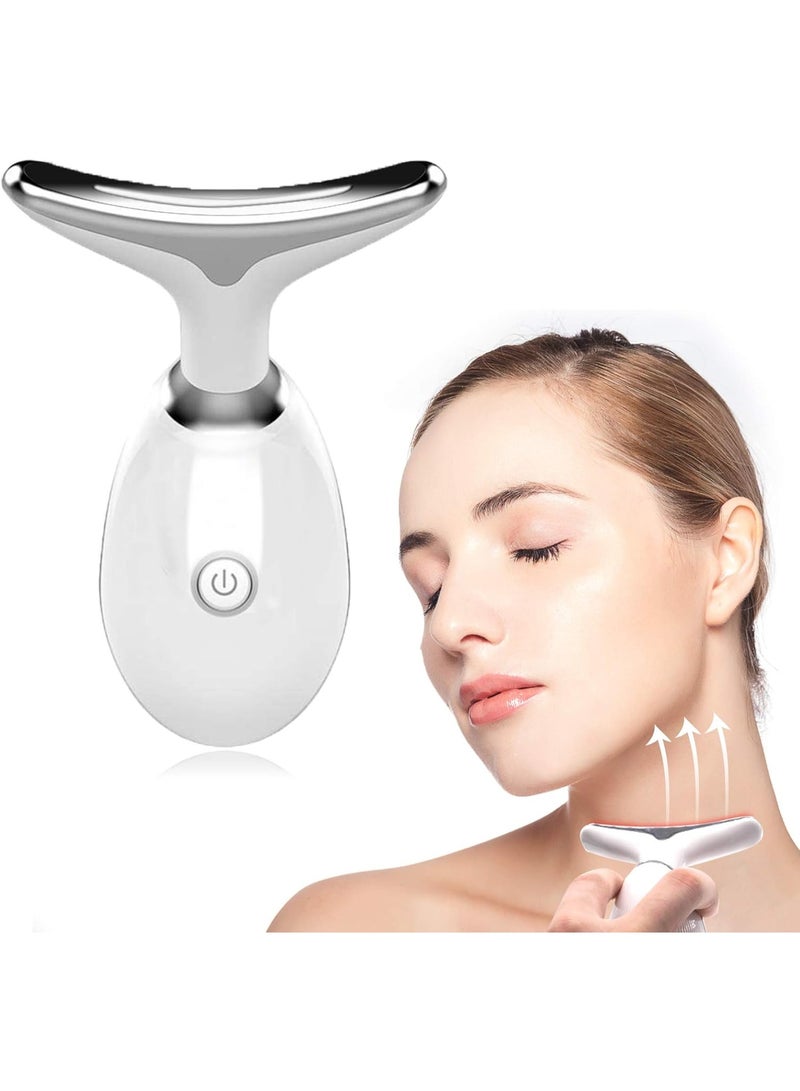 DubaiGallery جهاز شد البشرة للوجه والرقبة – جهاز تدليك EMS بالتيار الميكروي مع حرارة وعلاج LED أحمر/أخضر – أداة رفع الوجه المضادة للشيخوخة للتجاعيد، خط الفك وشد البشرة - Image 1