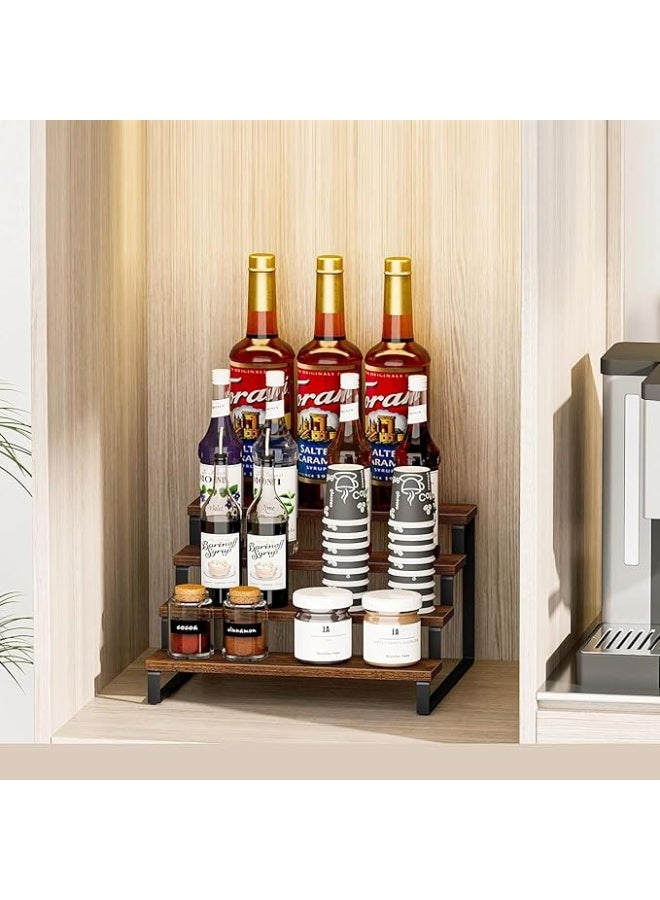 Arabest Wooden Display Riser Stand,4 Tier Perfume Organizer Stand,Large Shelf Risers for Figures, Dessert Shelves for Party, Tiered Display Stand Risers Display Shelf for Decoration and Organizer - Image 2