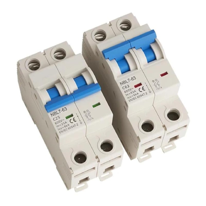 ZHIDAISHI NBL763 2P DC Circuit Breaker 600V 1000V Miniature MCB Din Rail Mount Solar PV System Protection C63 Model - Image 4