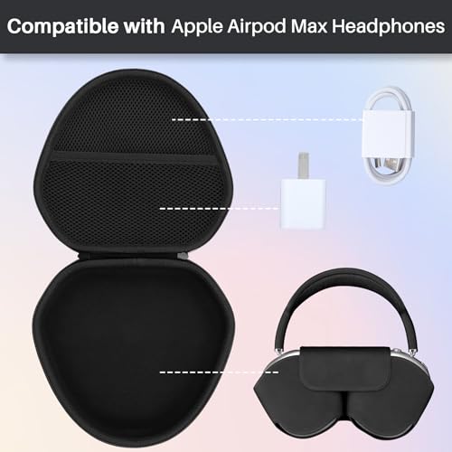Lebakort Hard Case Compatible with Apple AirPods Max Over-Ear Headphones (Black Case) - Image 3