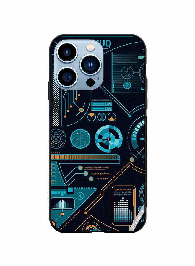 VR CREATIVE Protective Case Cover For Apple iPhone 14 Pro Max Touch Hud Design Multicolour - Image 1