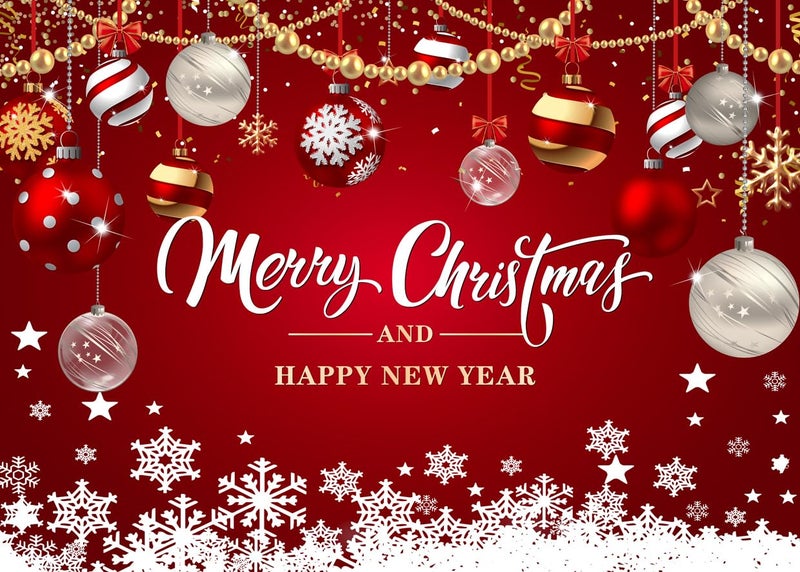 LYCGS 7x5ft Red Christmas Backdrop Merry Christmas Party Backdrop for Photography New Year Xmas Eve Party Decoration Banner X195 - Image 2