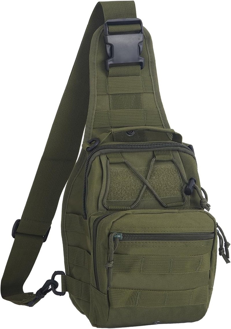FAMI Outdoor Tactical Bag Backpack, Military Sport Bag Pack Sling Shoulder Backpack Tactical Satchel for Every Day Carry (Army Green) - Image 1