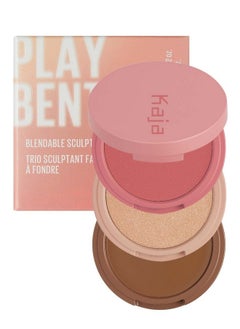 KAJA 3In1 Blendable Sculpting Trio Play Bento With Mango Seed Butter Cream Bronzer Powder Blush And Highlighter 02 Cloud Latte  - Image 1