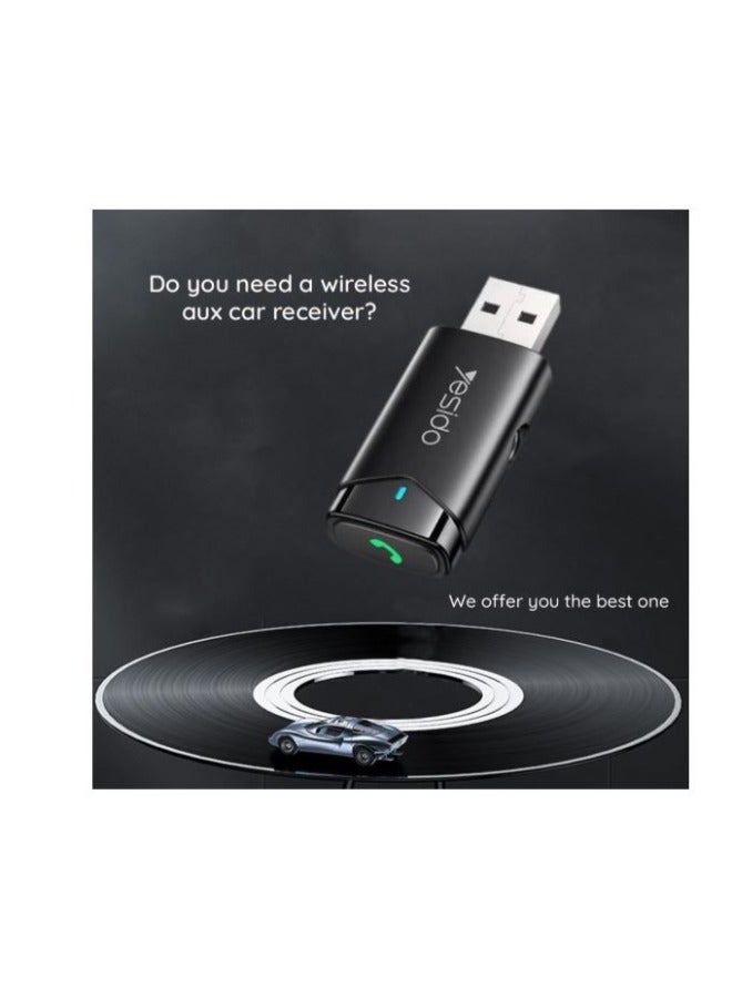 يسيدو Yesido YAU40 USB محول لاسلكي AUX مستقبل صوت - أسود - Image 3