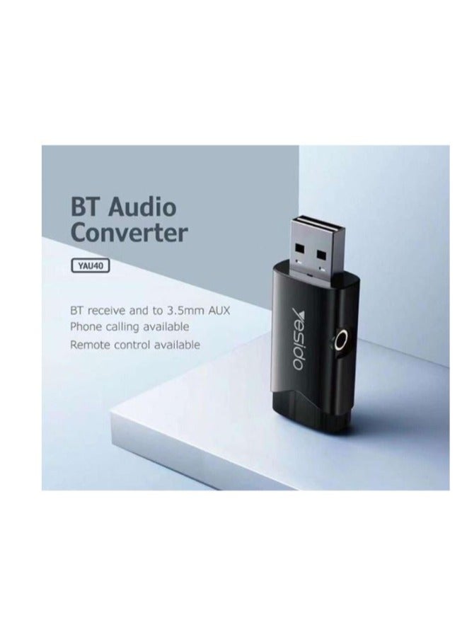 يسيدو Yesido YAU40 USB محول لاسلكي AUX مستقبل صوت - أسود - Image 4