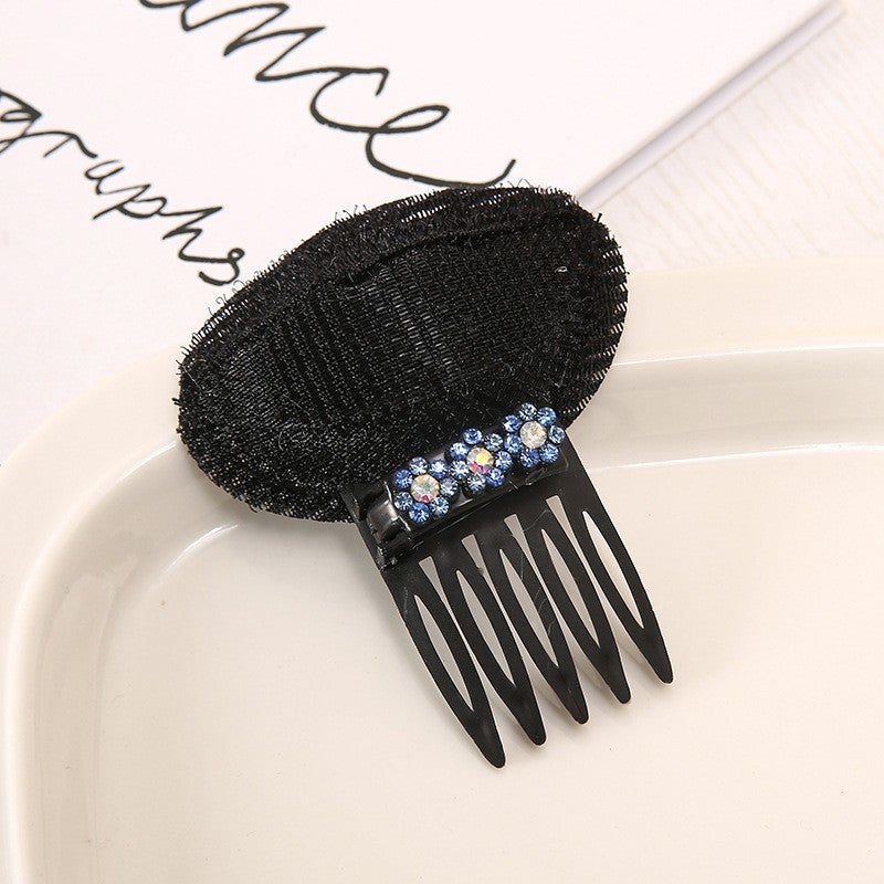 Generic Black Hair Bun Sponge Boost Volumizer Invisible Top Clip Blue Air-permeable Cushion 