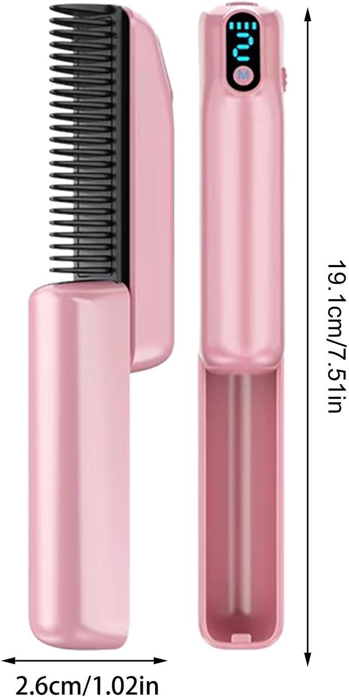 windforgecraft Hair Straightener Brush | 30s Fast Heating Negative Ion Straightener Brush with LED Display - Retractable Hot Comb, Portable Hair Styling Tool for Straight Hair Borato - Image 4