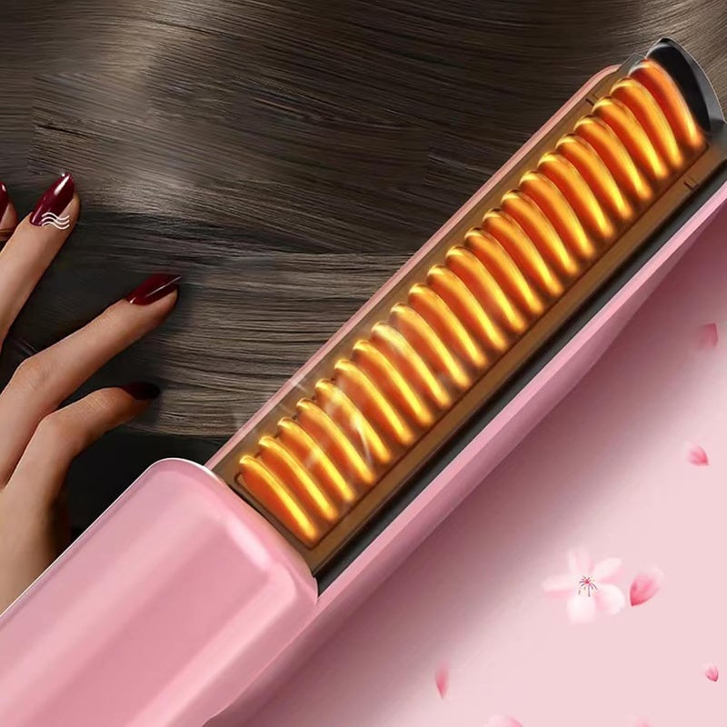 windforgecraft Hair Straightener Brush | 30s Fast Heating Negative Ion Straightener Brush with LED Display - Retractable Hot Comb, Portable Hair Styling Tool for Straight Hair Borato - Image 5